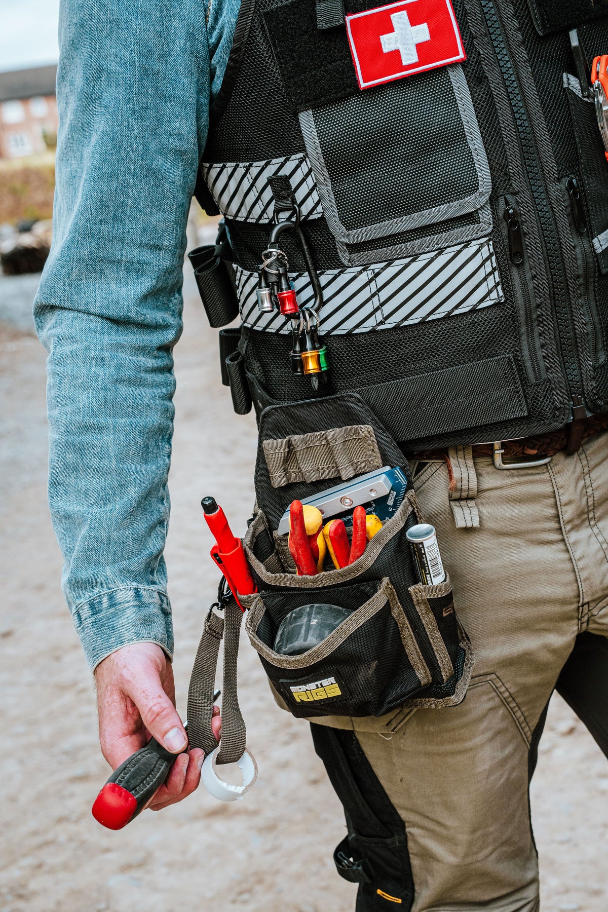 Monster Rigs Mechanical and Electrical Tool Vest Black or High Visibility