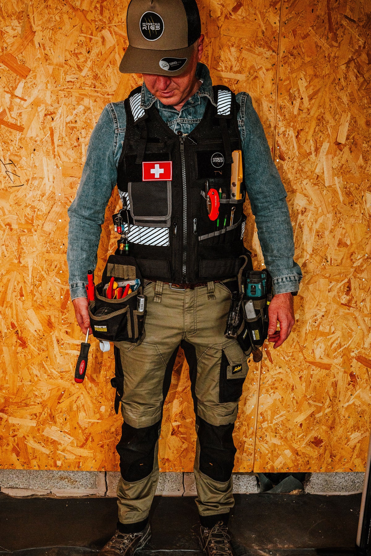 Monster Rigs Mechanical and Electrical Tool Vest Black or High Visibility
