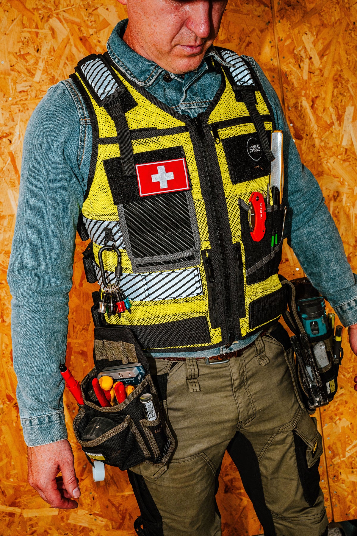 Monster Rigs Mechanical and Electrical Tool Vest Black or High Visibility