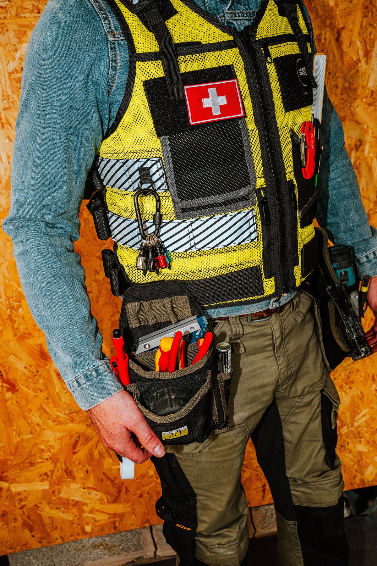 Monster Rigs Mechanical and Electrical Tool Vest Black or High Visibility