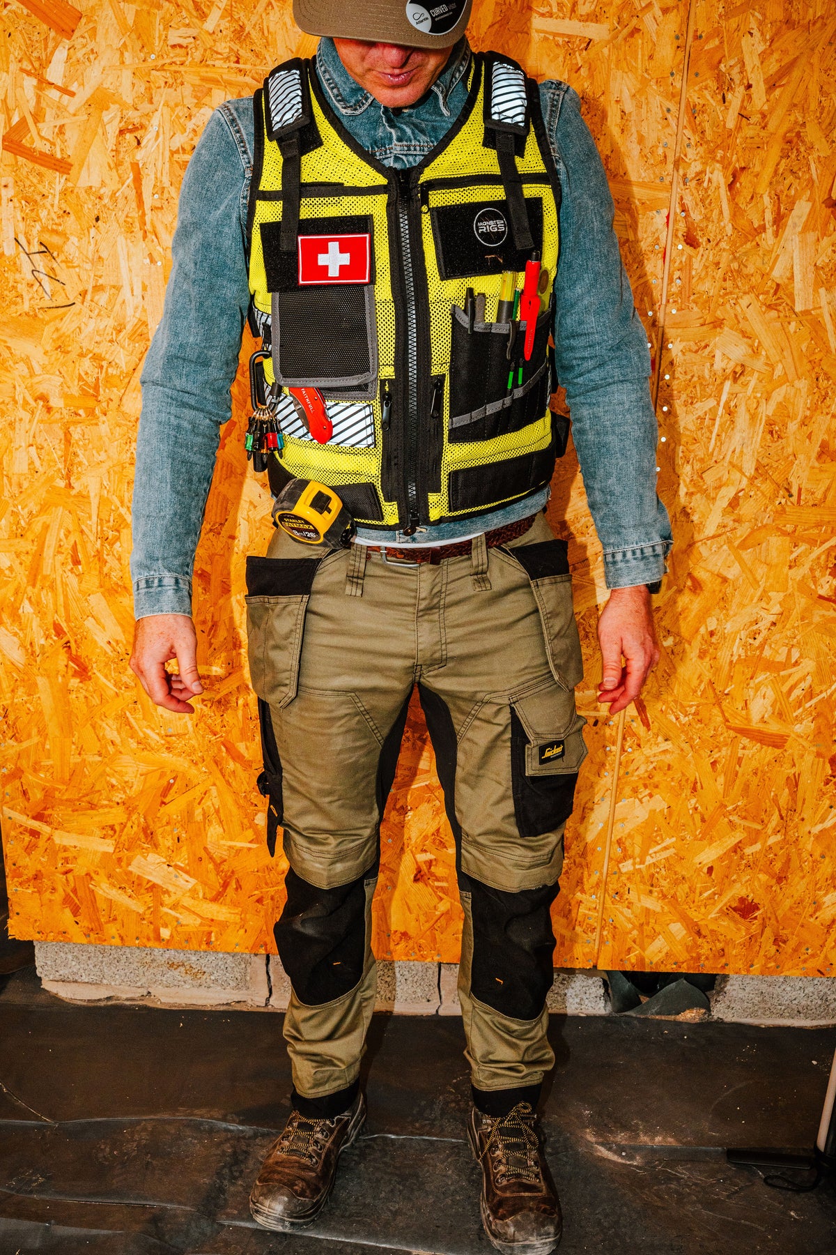 Monster Rigs Tool Vest Black or High Visibility Green