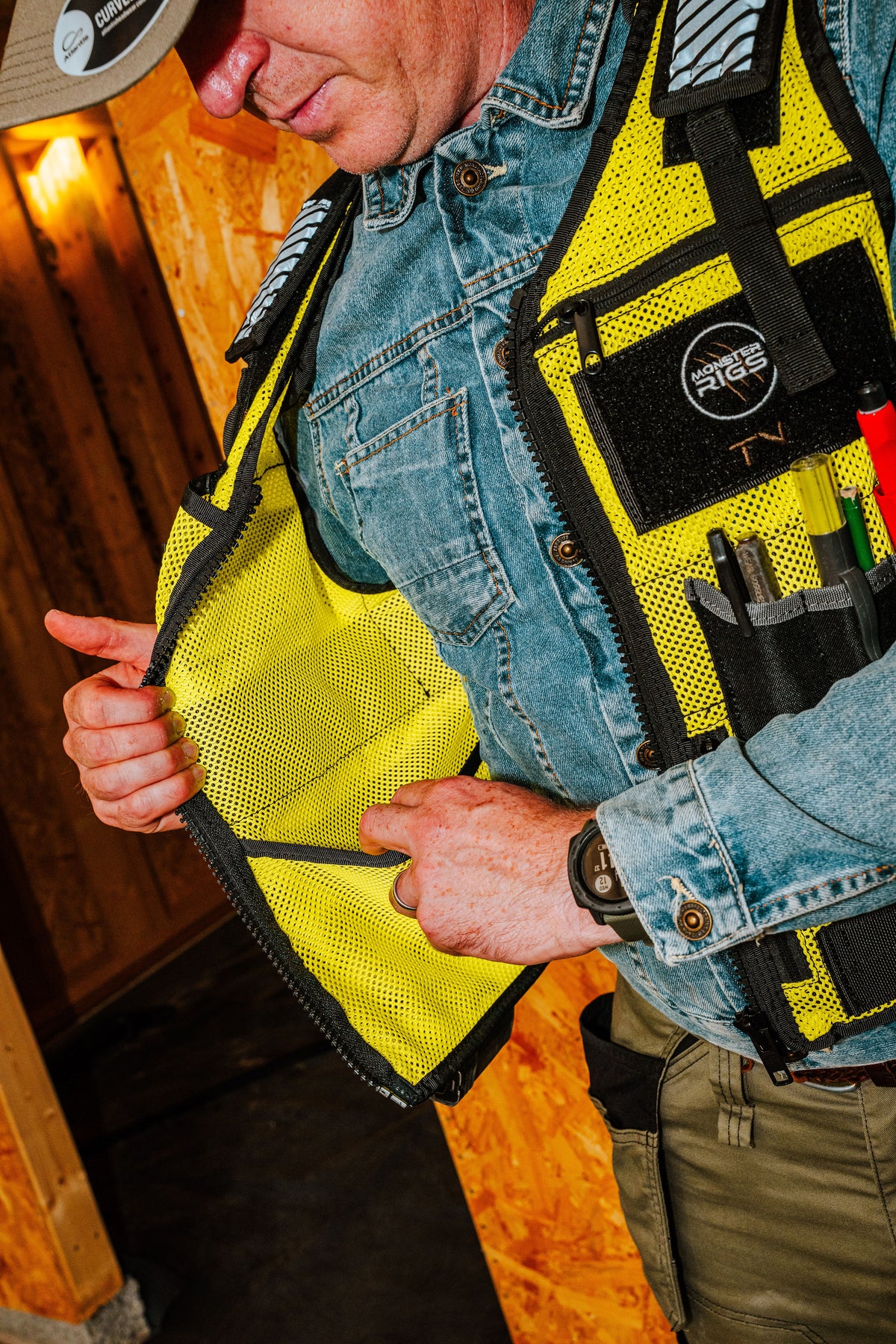 Monster Rigs Tool Vest Black or High Visibility Green